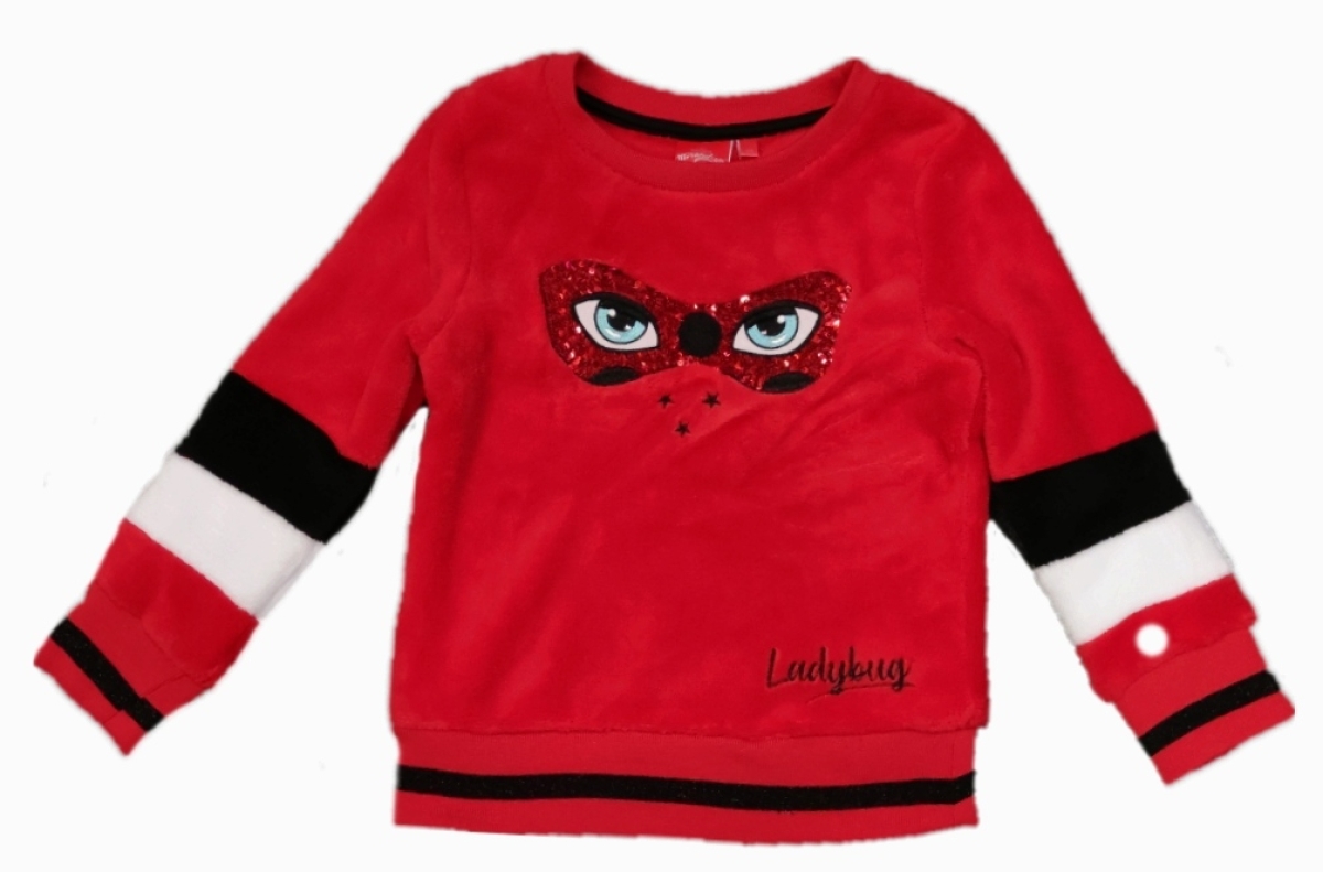 Ladybug Fleece-Pullover Rot mit Pailetten